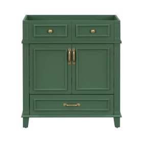 30 Inch Bathroom Vanity Without Top, Solid Wood Frame Bathroom Storage Cabinet With Soft Close Door, Frame Only Bathroom Storage Cabinet, Vintage Styl