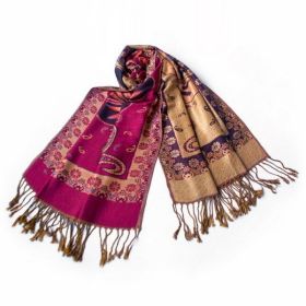 Blancho Bedding -Pa-612-6 Big Flower Pattern Exquisitely Soft Woven Pashmina/Shawl/Scarves