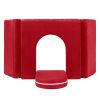 Jaxx Zipline Playscape Castle Gate - Playtime Furniture for Imaginative Kids, Cherry