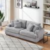 79.3nch Corduroy Sofa with 4 Matching Toss Pillows Sleek Design Spacious and Comfortable 3 Seater Couch for Modern Living Room,Gray