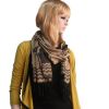 Blancho Bedding -Pa-616-5 Khaki Base Peony Flowers Patterns Exquisitely Soft Woven Pashmina/Shawl/Scarf