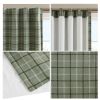 Plaid Rod Pocket and Back Tab Curtain Panel with Fleece Lining(Only 1 Pc Curtain Panel)