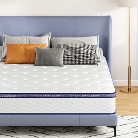 12 Inch Hybrid Mattress,  Medium Firmness, Cooling Gel Foam, Certified Safe Foams & Fabric, Mattress In A Box, Strong Edge Support, Waffle Fabric, Nav (Option: H812T)