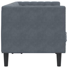 vidaXL Canapea Chesterfield cu pernuÈ›e/2 locuri, verde Ã®nchis, catifea (Option: as picture)