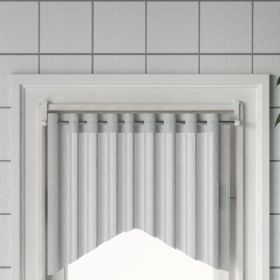 Curtain Rails 2 Pcs White and Silver 23.6"-41.3" Aluminum (Color: Silver)