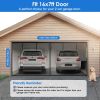 Magnetic Garage Door Screen Single-Car Garage Screen Mesh Fiberglass Garage Net with Magnetic Closure 4 Buckle Straps for One Cars